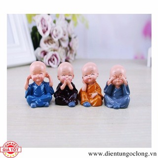 Combo 4 Tượng Chú Tiểu Mini Để Bàn Mang Ý Nghĩa Phong Thủy