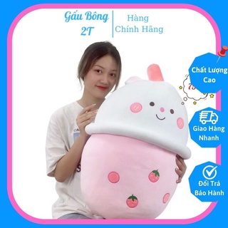 Gấu Bông Trà Sữa Hoa Quả Khổng Lồ, Gấu Bông Gối Ôm Thú Cosplay Trà Sữa Dễ Thương 100% Bông Siêu Mềm Mịn.