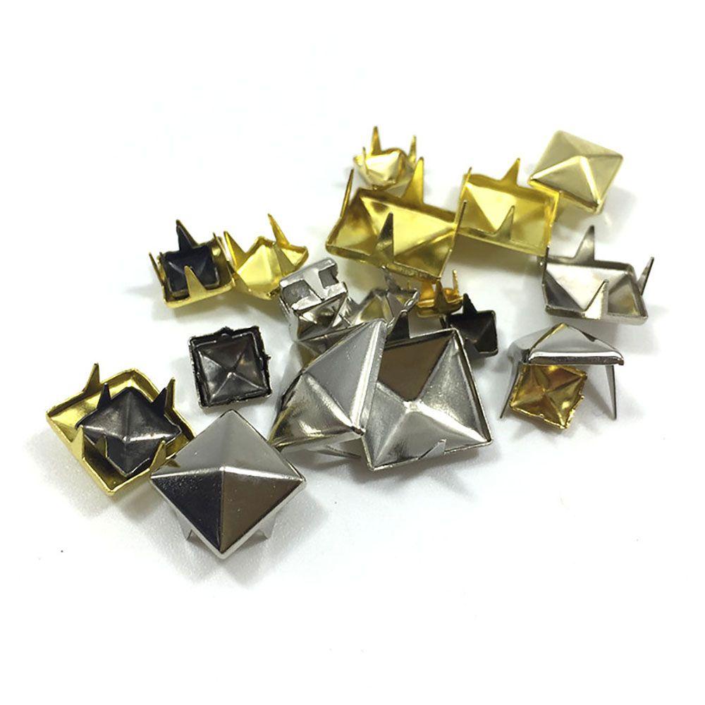 Set 100 đinh tán SJJL hình vuông/ kim tự tháp cỡ 6 / 8 / 10 / 12 mm có thể tái sử dụng dùng để trang trí mũ/ túi xách