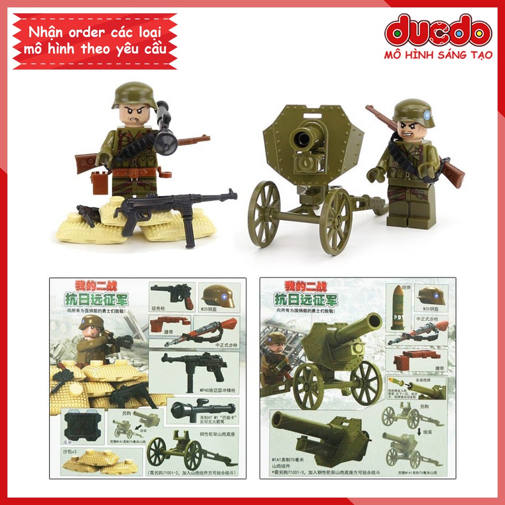 [Đóng túi] Combo đội quân Đài Loan thế chiến 2 - Đồ chơi Lắp ghép Xếp hình Mini Minifigures lính Army WW2 D71001 Mô hình