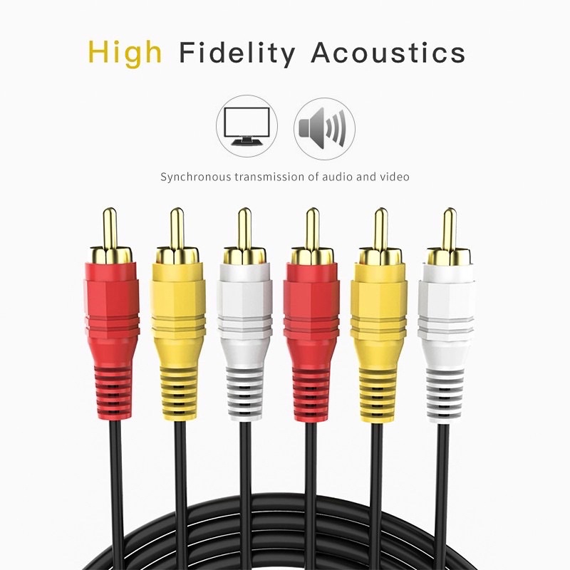 Dây Cáp Âm Thanh / Video AUX 1.5M 3M 5M 3RCA Sang 3RCA Chuyên Dụng Cho TV DVD TVPLUS