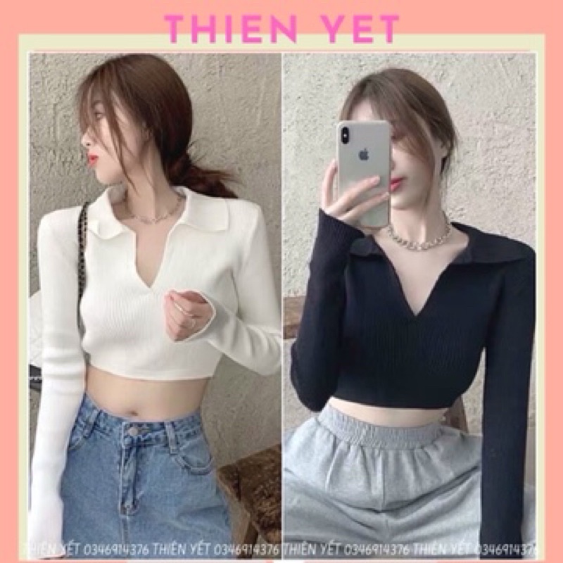 Áo kiểu CỔ V TAY DÀI hở lưng cột dây sau sexy nữ //Thiên Yết