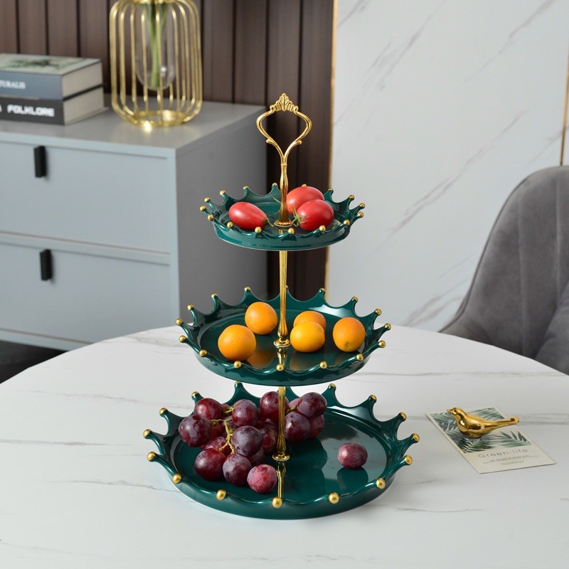 Khay sứ bày hoa quả bánh kẹo mứt tết kiểu Bắc Âu, khay 3 tầng, kệ sứ nhiều tầng