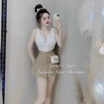 Áo ba lỗ tăm khuy ngực tháo mở được, Áo kiểu dáng ôm sexxy co giãn AS5117 - NhiNhi Shop