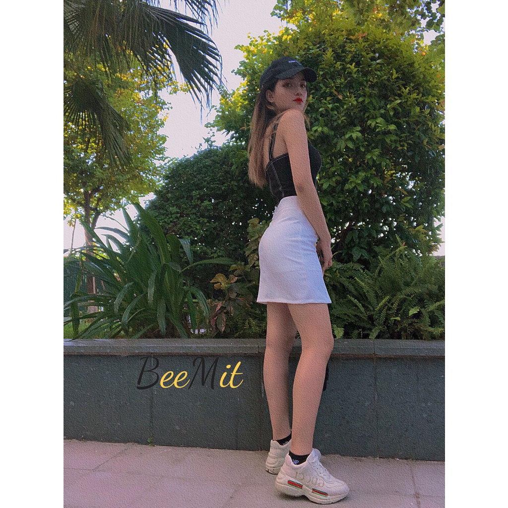 Quần váy cạp cao, quần sooc giả váy có khoá cạnh M186 | BigBuy360 - bigbuy360.vn