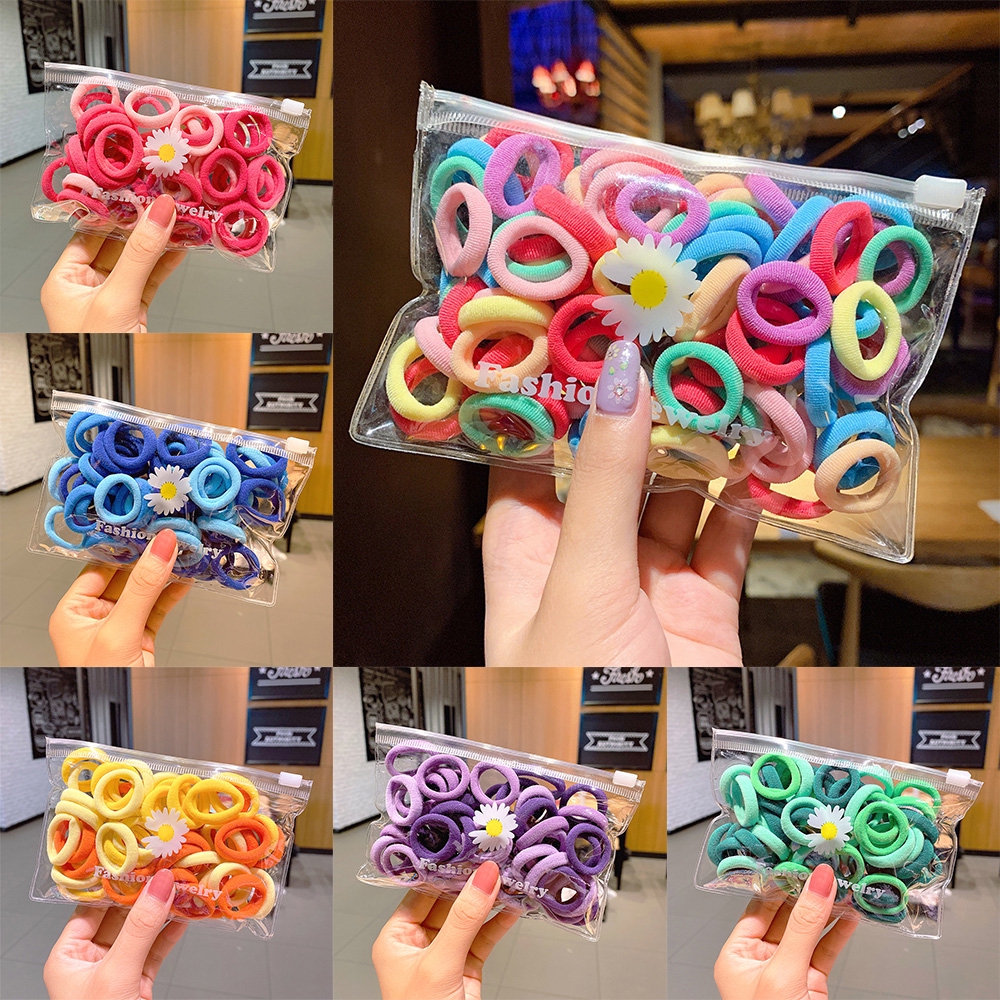 Dây buộc tóc Smileday co giãn tốt thiết kế đơn giản xinh xắn