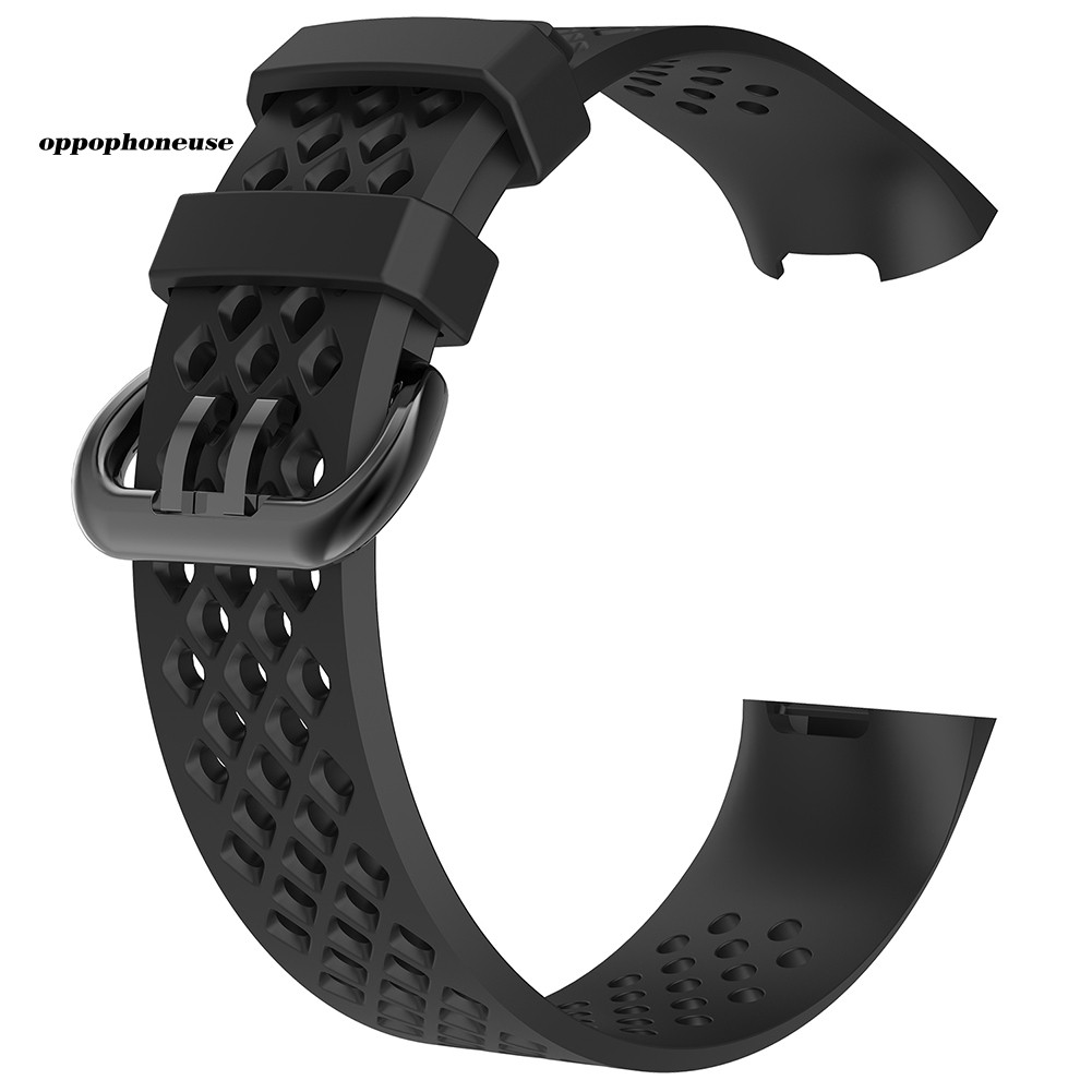 【OPHE】Replacement Soft Silicone Breathable Watch Band Wrist Strap for Fitbit Charge 3