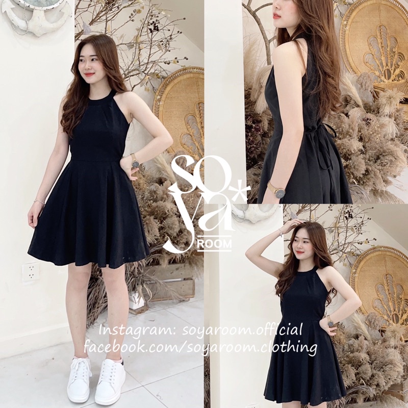Đầm đen cổ yếm xoè nhẹ nhàng - Basic Dress