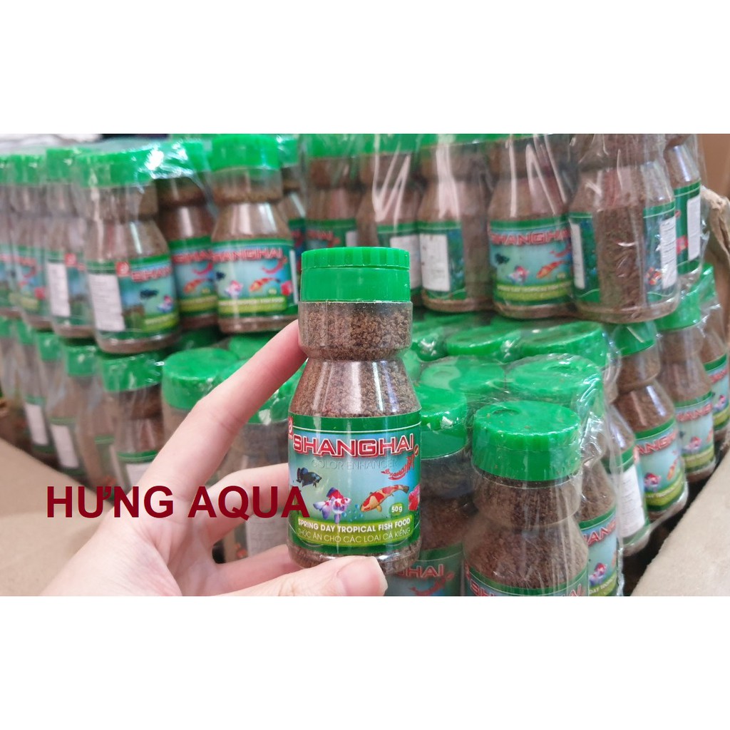 Cám cá - Thức ăn cho cá cảnh SHANGHAI cao cấp giúp cá khỏe đẹp lọ hoặc bịch 50g - 100g - 500g