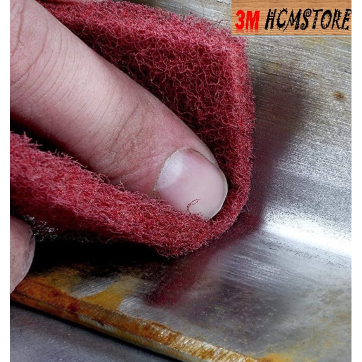 3M 7447 NHÁM BÙI NHÙI NGUYÊN HỘP SCOTCH BRITE 3M 7447 tờ 6inch x 9inch (152mm x 230mm) Loại 60 tờ/hộp Chuyên chà rỉ nhám
