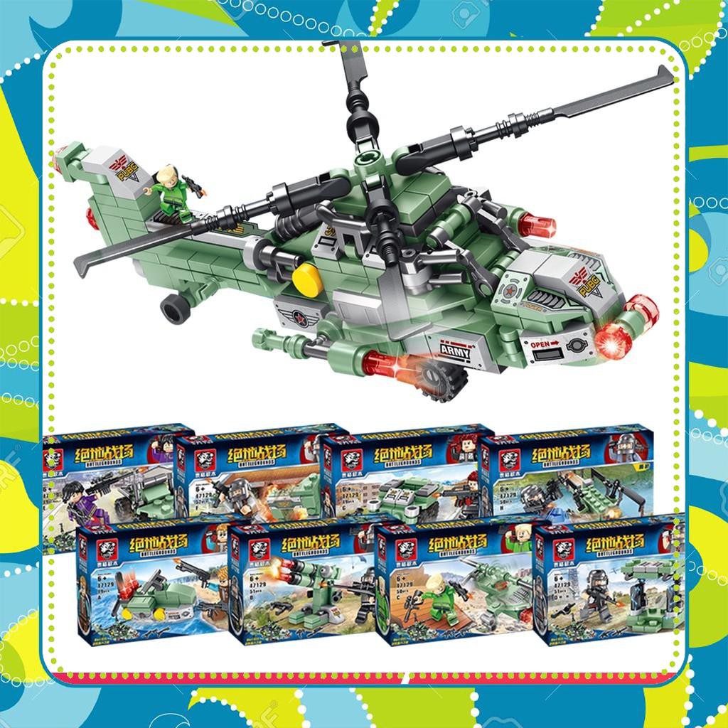 [Đồ Chơi Giá Rẻ] Bộ xếp hình Lego Panlos 47129 8 in 1 mô hình máy bay chiến đấu ghép hình trực thăng