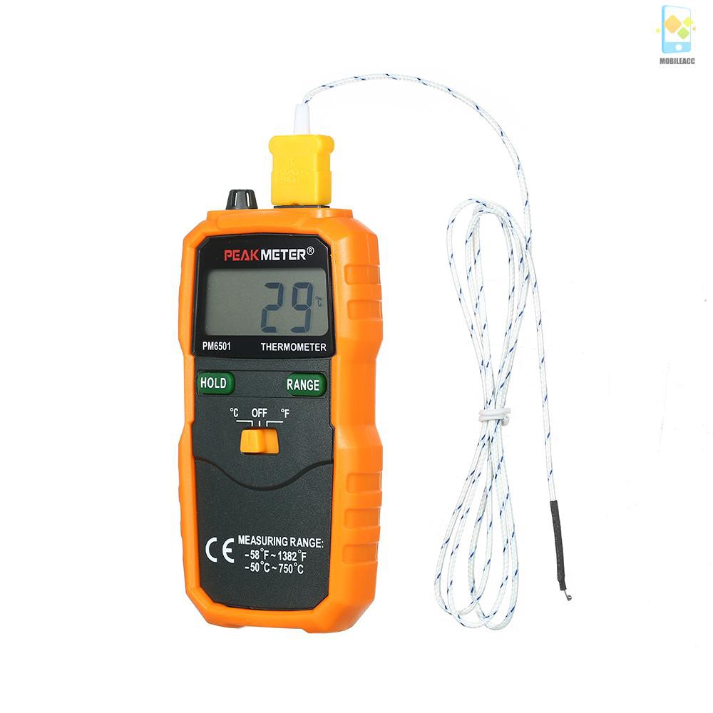 M PEAKMETER PM6501 LCD Display Wireless K Type Temperature Meter Thermocouple W/Data Hold/Logging Digital Thermometer
