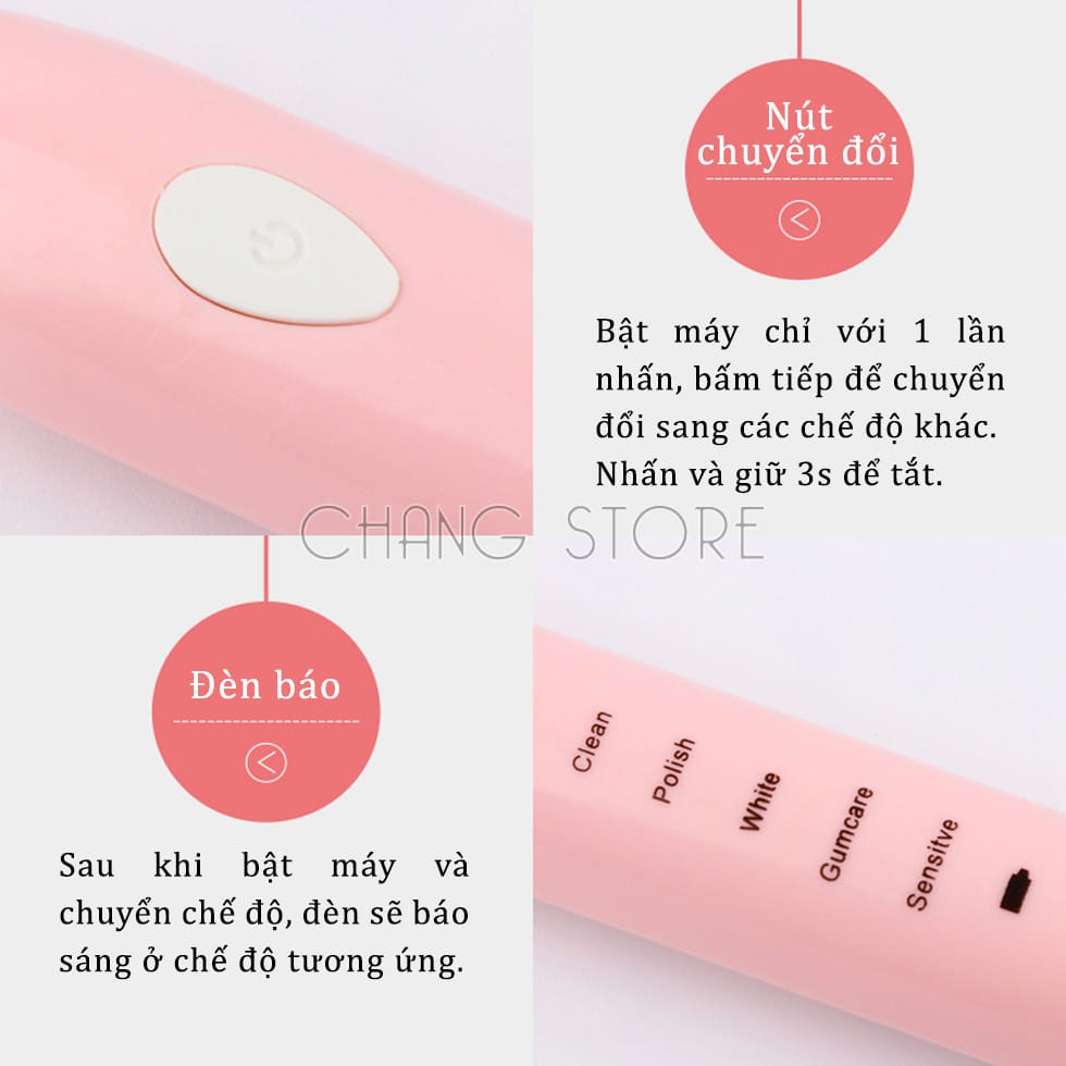 Bàn Chải Đánh Răng Điện Five Stars 5 Chế Độ Thế Hệ Mới Làm Sạch, Chăm Sóc Răng Miệng