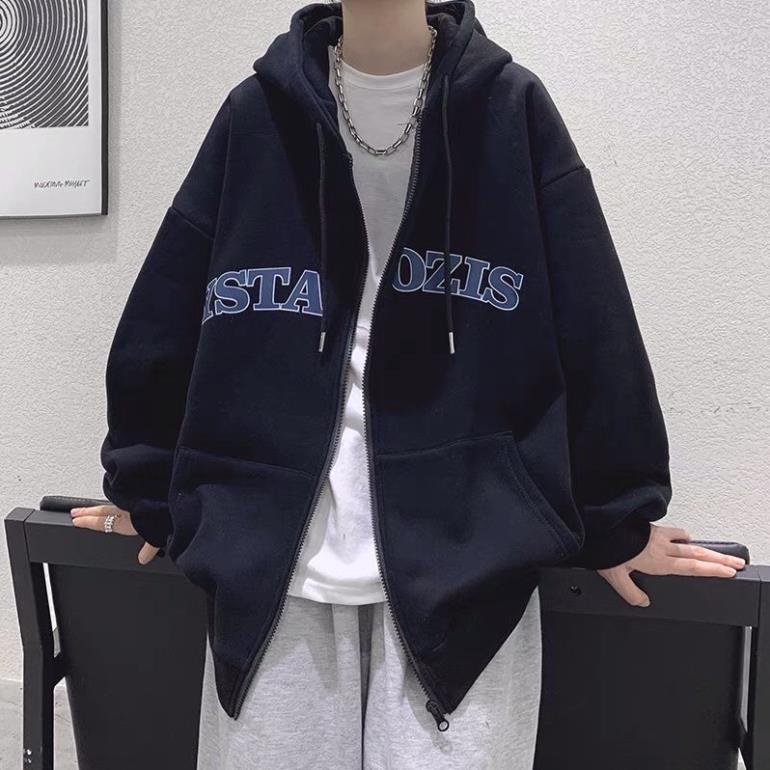 Áo Khoác Hoodie OZIS Ulzzang Unisex Dáng Rộng Kéo Khoá Thời Trang Nam Nữ(Hàng Sẵn)