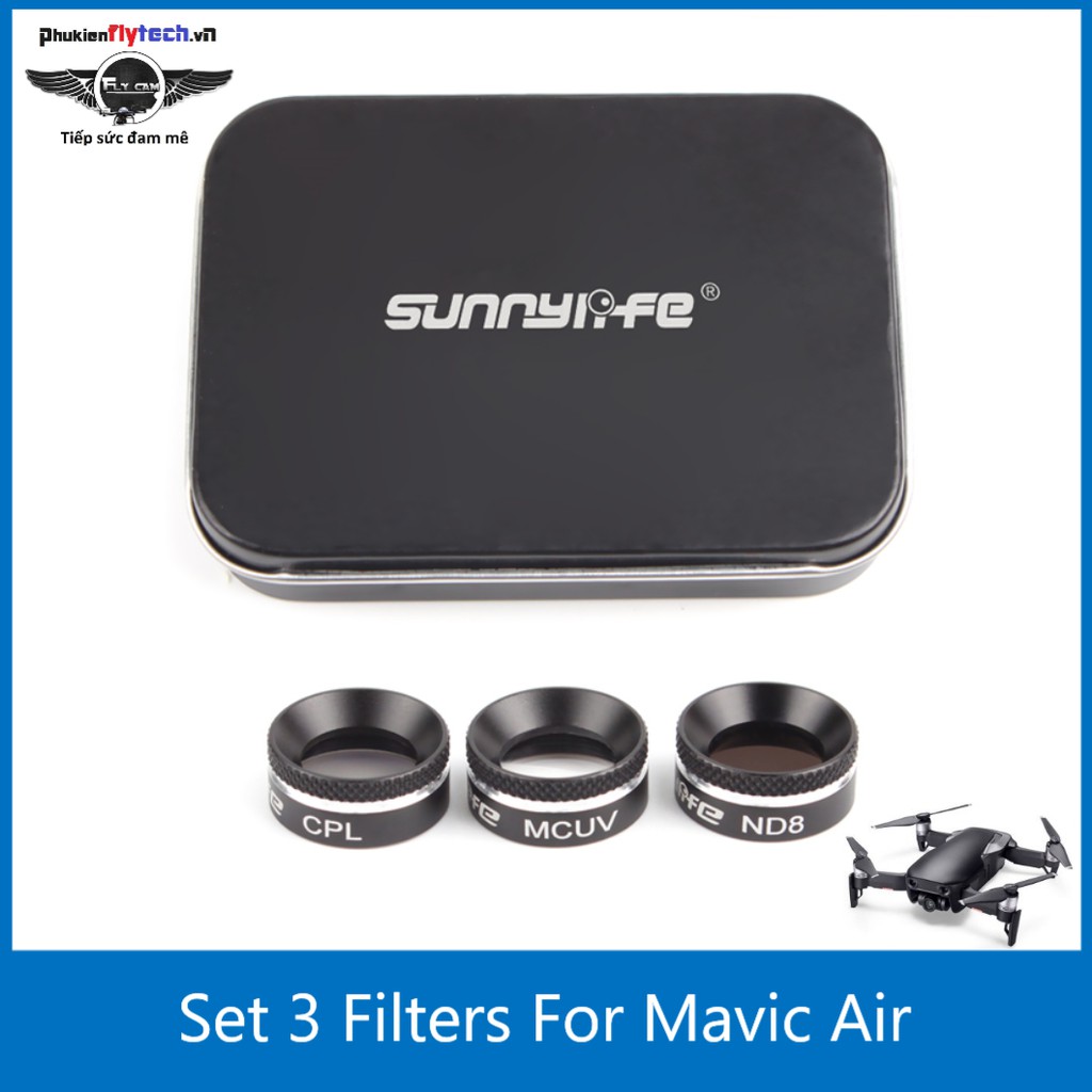 Bộ 3 filter lens cho Mavic air - Phụ kiện flycam DJI mavic air - Hãng sunnylife