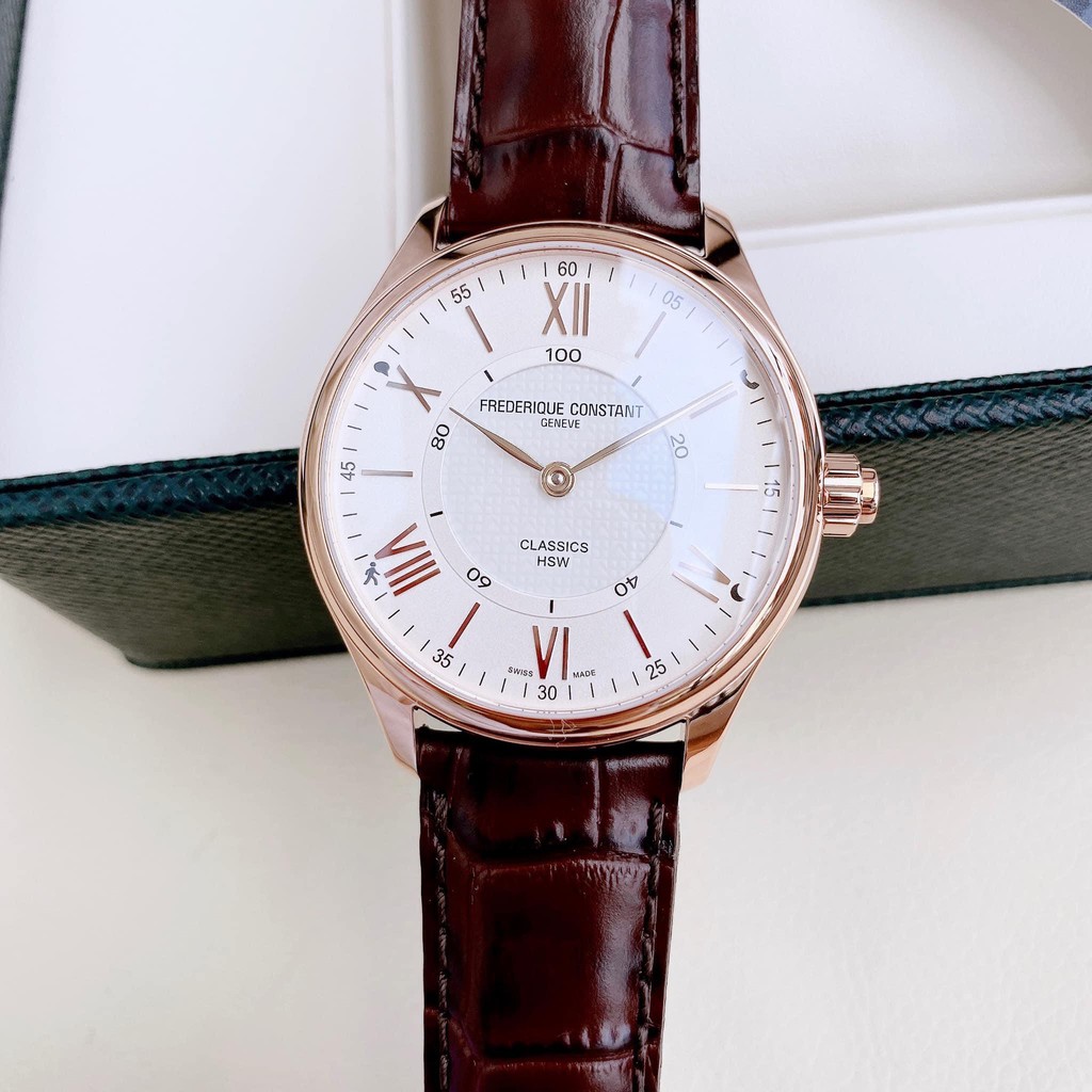 Đồng hồ nam chính hãng Frederique Constant Classics White Dial Men FC-282V5B4 - Máy quartz pin - Kính Sapphire