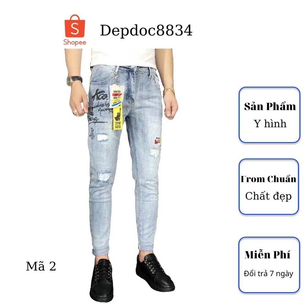 Quần jean nam cao cấp, chất liệu bò ( jean ) mềm mịn, from chuẩn, có nhiều mẫu đẹp mới đi kèm depdoc42 | BigBuy360 - bigbuy360.vn