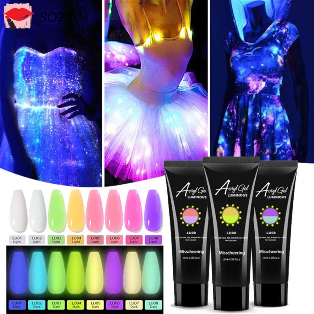 SOFTNESS Hot Luminous Fluorescent Color Nail Builder Gel Nail Extension UV Gel Glow In the Dark French Manicure UV LED|Gel Extend Builder