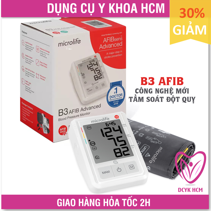 ⚡Now+Grab⚡| [Chính Hãng HCM] Máy Đo Huyết Áp Bắp Tay: Microlife B3 AFIB Advanced (Cảnh Báo Đột Quỵ Mới) - GK0526