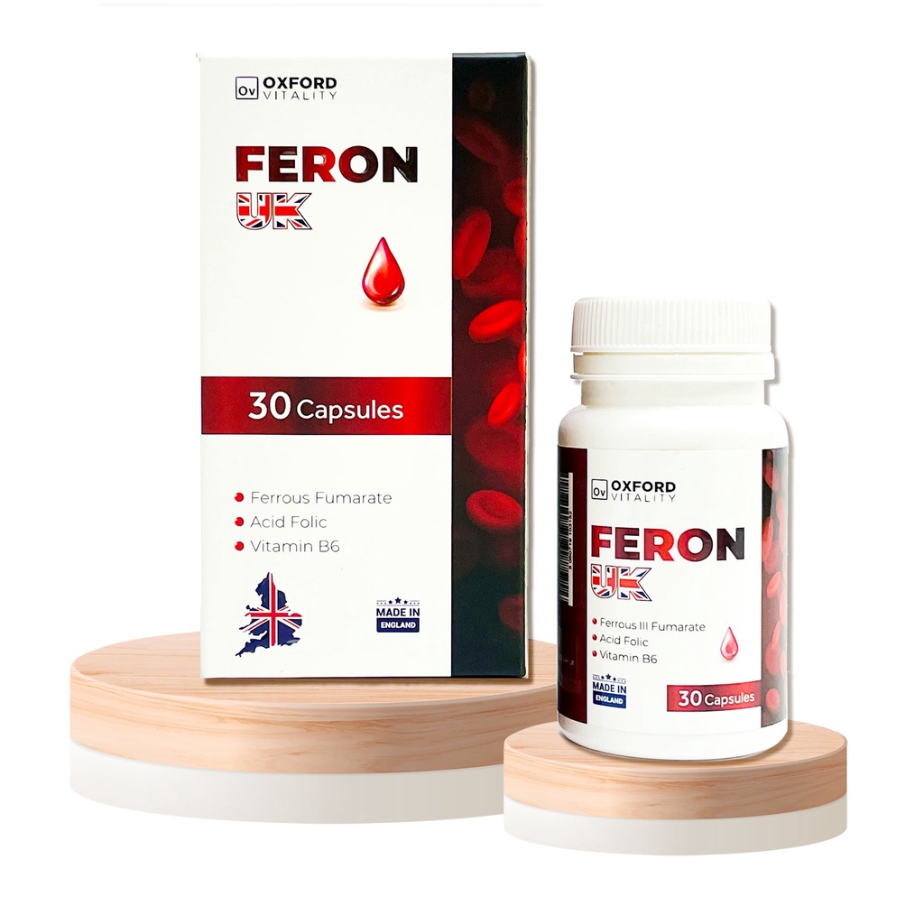 FERON UK- Viên uống bổ sung Sắt cho người trưởng thành ( Hộp 30 viên nang cứng)