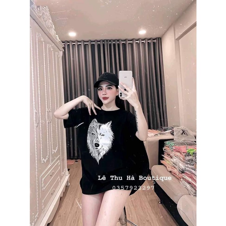 [RẺ VÔ ĐỊCH] Áo thun unisex mặt sói in to basic form rộng tay lỡ dành cho nam nữ