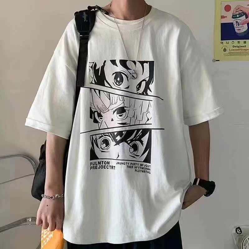 Áo Thun Tay Ngắn In Họa Tiết Anime Ghost Slayer 3 Màu Sắc Thời Trang Mùa Hè Dành Cho Nam Và Nữ Size M-3XL