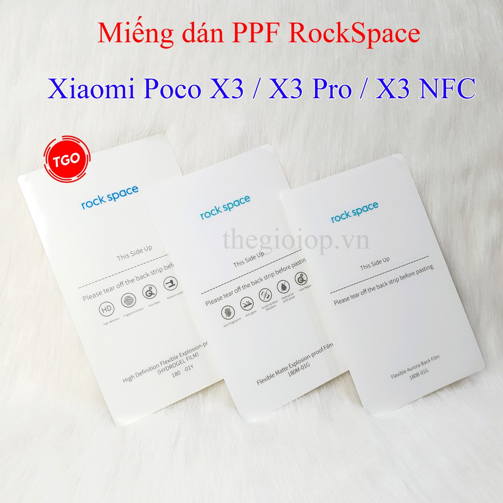 Miếng dán PPF Xiaomi Poco X3 / Poco X3 NFC / Poco X3 Pro Rockspace cao cấp màn hình, mặt lưng