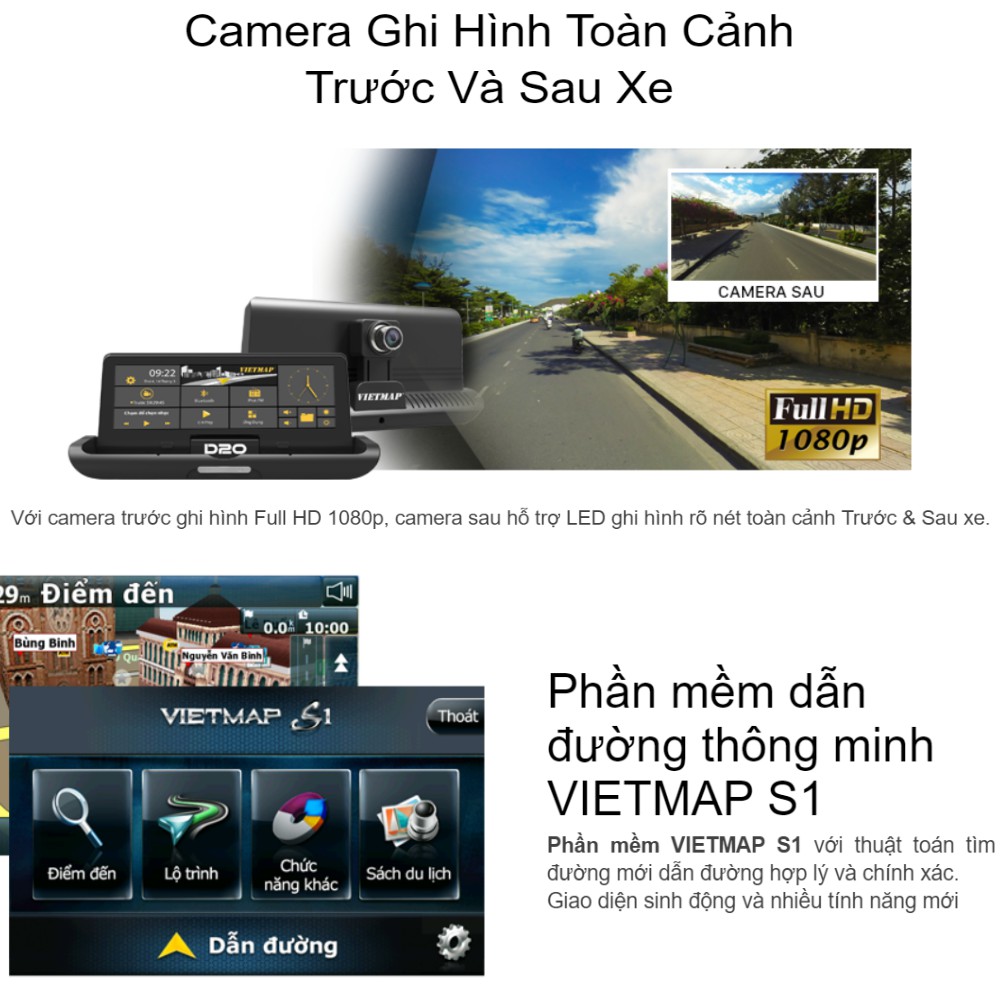 Camera Hành Trình Vietmap D20 (Tặng Kèm Thẻ Nhớ 64Gb) | WebRaoVat - webraovat.net.vn