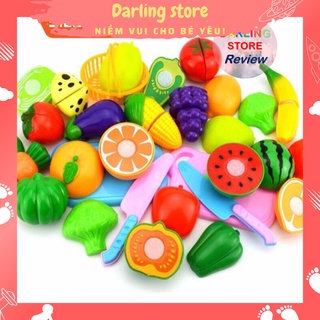 Đồ chơi cắt hoa quả rau củ có miếng dính, mô hình hoa quả phát triển kỹ năng cơ bản cho bé Darling Store