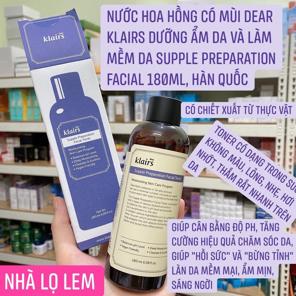 Nước Hoa Hồng Dear Klairs Supple Preparation Toner 180ml ( hàng auth giá sỉ) | BigBuy360 - bigbuy360.vn