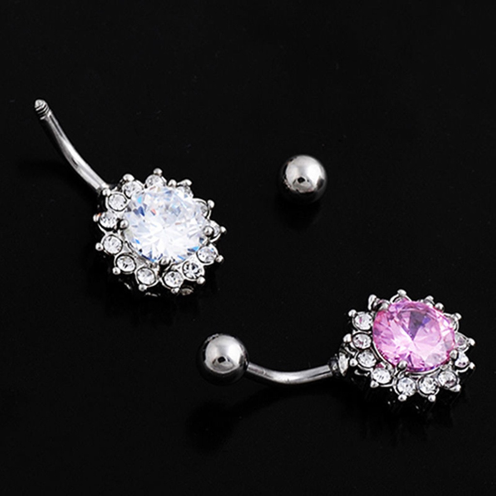 Khuyên Rốn Đính Đá Bằng Thép Y Tế