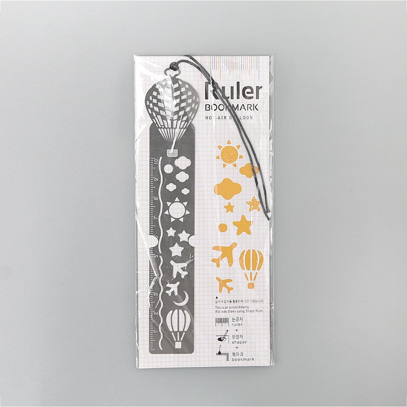 Thước đánh dâu bằng kim loại mỏng nhiều hình dễ thương Ruler Bookmark