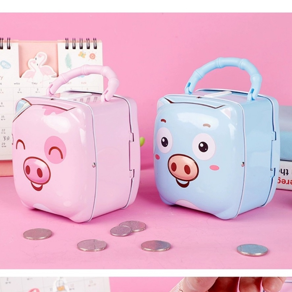 Đồ chơi Két sắt mini HÌNH HEO có khóa tiện lợi cho bé (12x10cm)