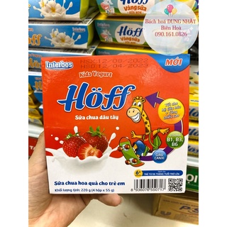 Sữa chua trái cây Hoff đủ vị (vỉ 4 hộp 220g) hsd mới