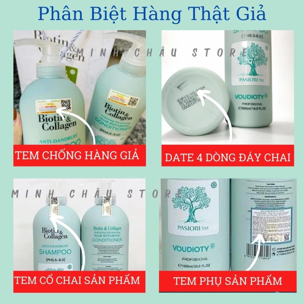 Cặp Dầu Gội Biotin Collagen Dầu Gội Biotin Collagen Xanh Dương ngừa gầu giảm rụng tóc kích thích mọc tóc