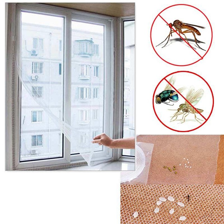 Lưới chống muỗi lưới sợi chống côn trùng muỗi ruồi bọ, Rèm dán cửa sổ lọc sạch bụi bẩn nhà cửa 1,35x1,35m