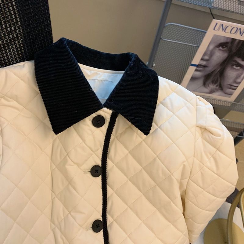 Áo Khoác cotton Dáng Ngắn Họa Tiết Kẻ Sọc Thời Trang Hàn Quốc 2022