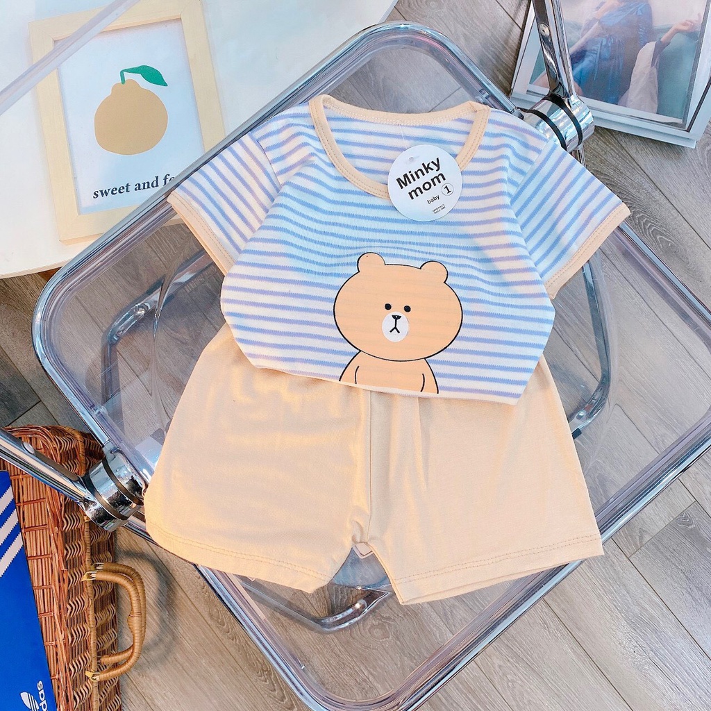 Bô Cộc Tay Minky Mon Cho Bé ( vải thun hàn quốc đẹp )