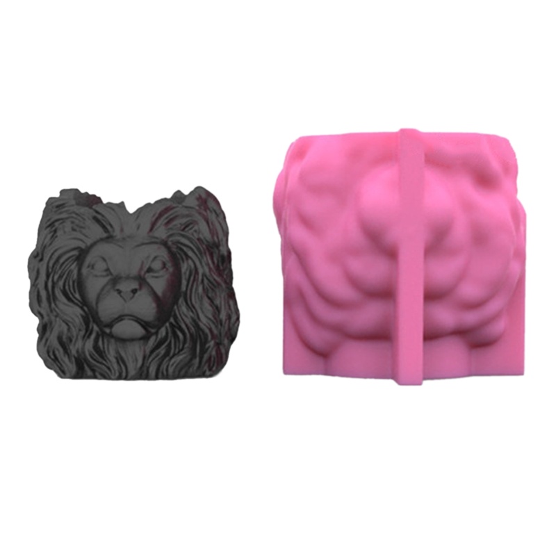 Khuôn silicone làm chậu hoa hình đầu sư tử DIY