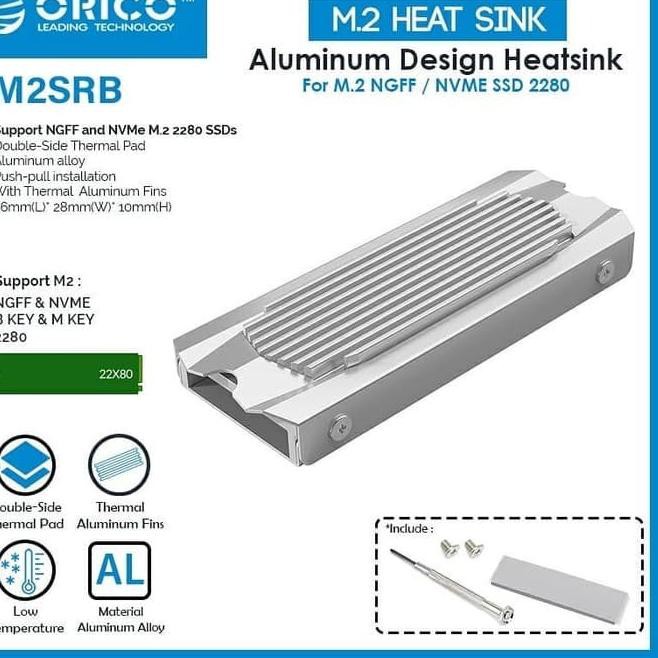 ORICO ⋆➸ Đệm tản nhiệt M.2 NVME SATA hai mặt M2SRB ★★★ 7bl | BigBuy360 - bigbuy360.vn