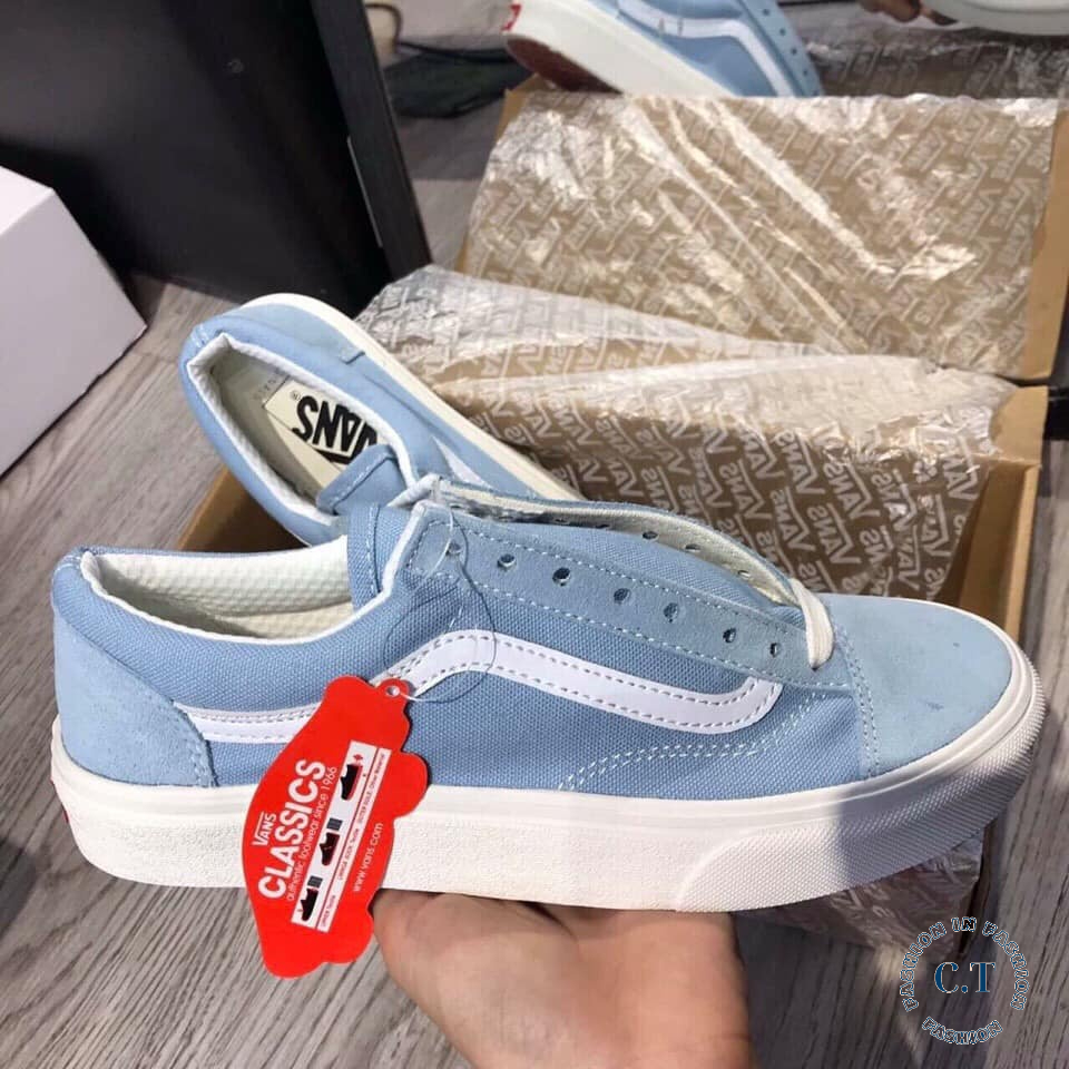 Giày Vans vault Old Skool Xanh Dương Bản Chuẩn 1:1Trung