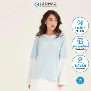 [Mã WABRGUM giảm 10% tối đa 30K đơn 99K] Áo thun nữ thiết kế tay dài phối màu GUMAC phong cách hàn quốc ATB1132