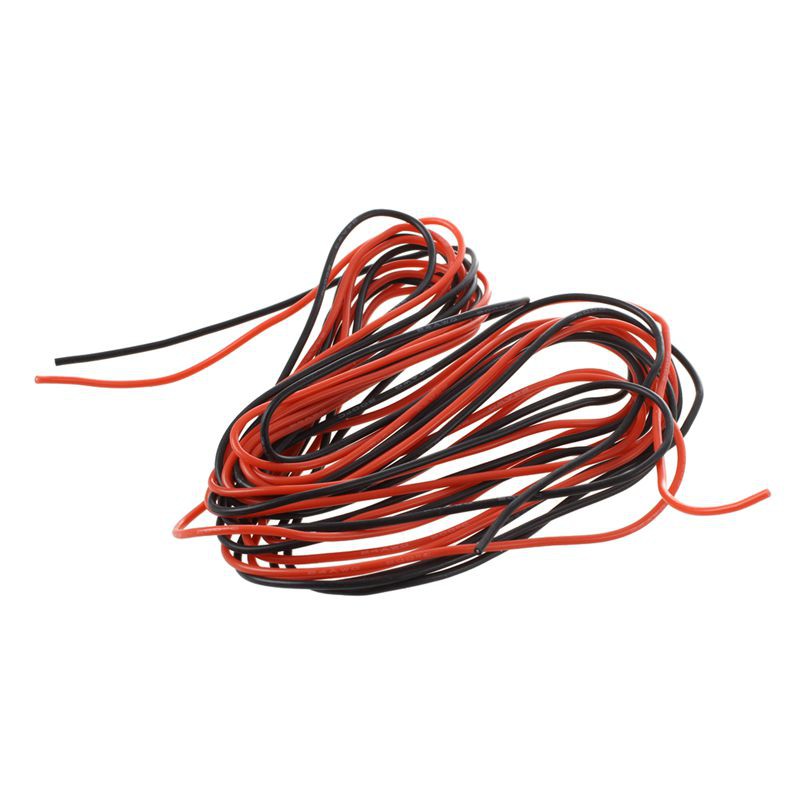 [Hot Sale]2x 3M 24 Gauge AWG Silicone Rubber Wire Cable Red Black Flexible