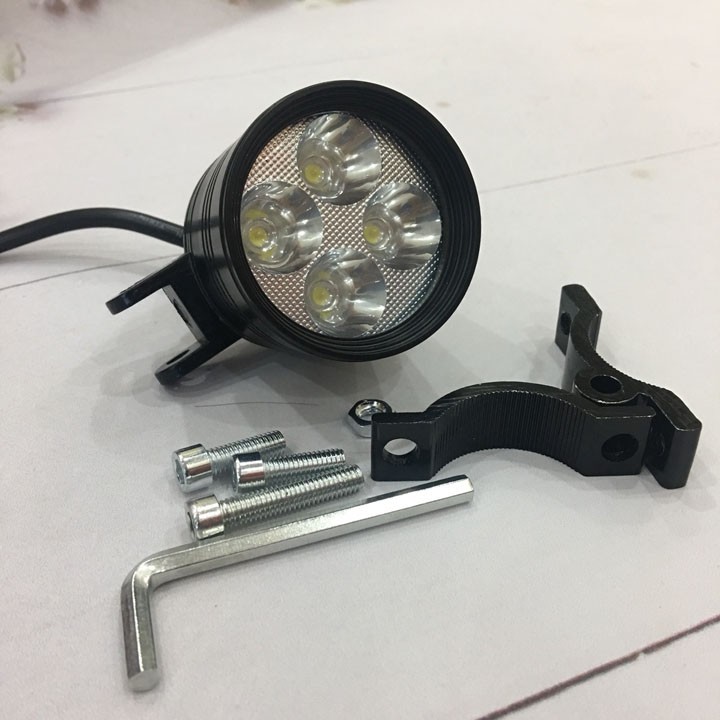Bộ 2 đèn trợ sáng đèn led xe máy 4 bóng siêu sáng chiếu xa hỗ trợ đi đêm trời sương mù