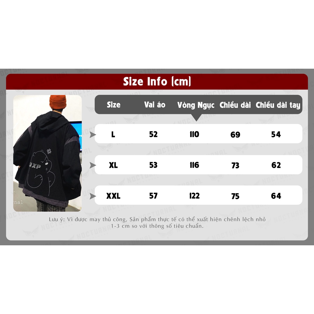Áo Khoác Kaki 2 Lớp Grumpy Bear Unisex Nocturnal | BigBuy360 - bigbuy360.vn