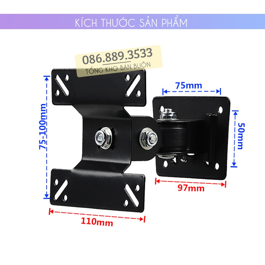 #F03 / Giá Treo Màn Hình Máy Tính ErgoTek F03 Xoay 360 Độ 17 - 27 Inch  - Giá Treo Điều Chỉnh Gật Gù