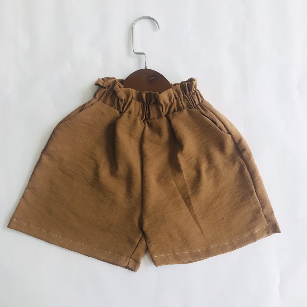 Quần Đùi Cạp Cao Bé Trai Bé Gái Chất Đũi Thoáng Mát Thấm Hút Mồ Hôi Size 10-35kg