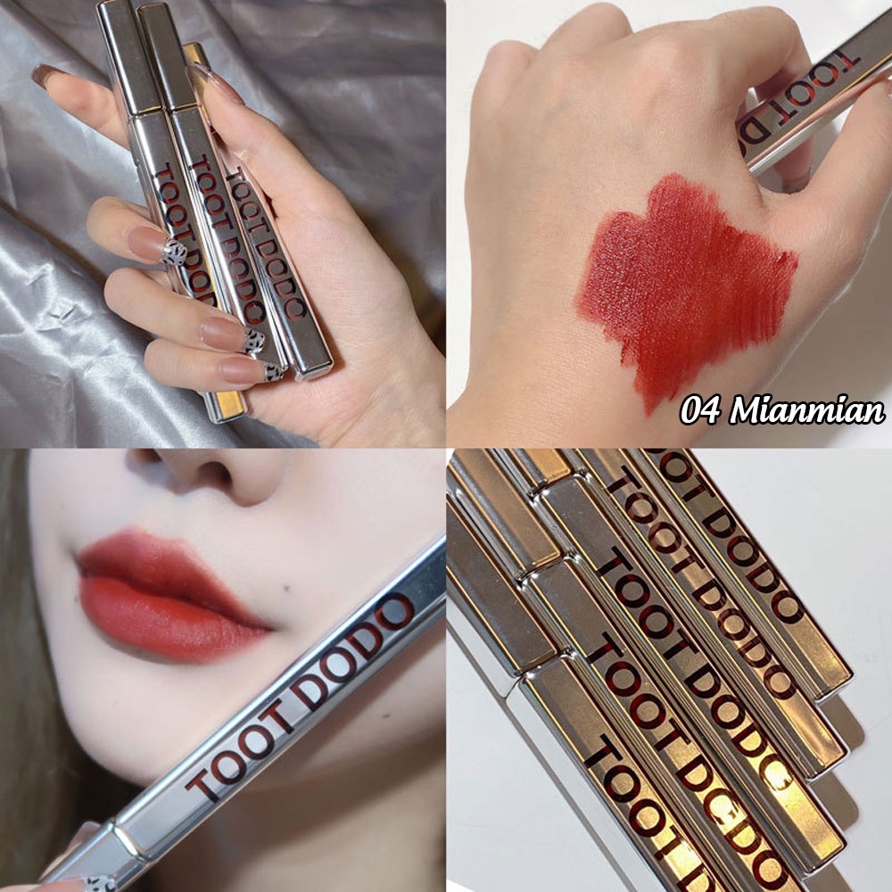 Son kem vỏ bạc TOOT DODO, son nội địa trung vỏ đỏ 5 màu hot trend mịn lì mọng môi T801