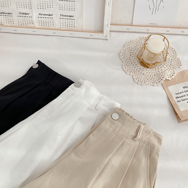 Quần short nữ ulzzang đũi lưng cao ống rộng cạp cao đẹp JANISA QS05 | BigBuy360 - bigbuy360.vn