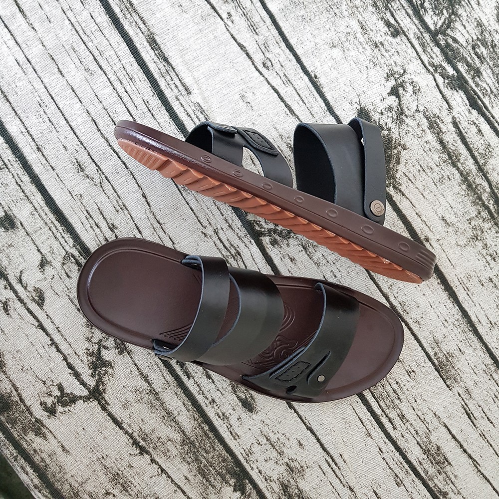 Dép Quai Hậu Nam Giày Sandal Nam Da Bò Thật Ensado DE7716